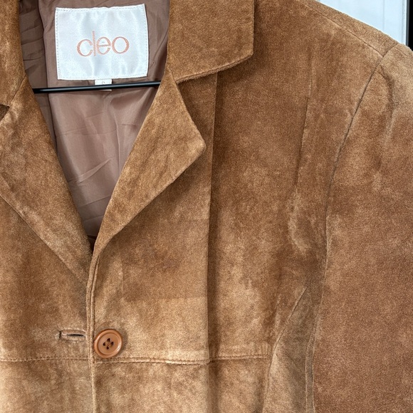 Cleo Women's Tan Genuine Suede Blazer Scarve not included - Picture 4 of 5